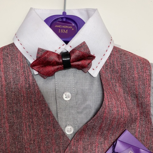 James Morgan 4 pc Vest Bow Tie Button Down Suit - Picture 2 of 11